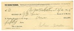 1895 March 04: Receipt, of J.B. Lee, deputy marshal; to Iham Geason for feeding prisoner