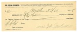 1895 March 04: Receipt, of J.B. Lee, deputy marshal; to Mrs. J.A. Johnson for feeding prisoner