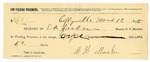 1895 March 12: Receipt, of E.D. Jackson, deputy marshal; to C.H. Marker for feeding prisoner