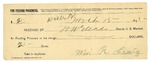 1895 March 15: Receipt, of W.H. Neal, deputy marshal; to William R. Craig for feeding prisoners