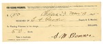 1895 March 18: Receipt, of E.A. Parker, deputy marshal; to S.M. Bonner for feeding prisoner