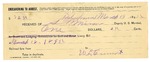 1895 March 19: Receipt, of S.T. Minor, deputy marshal; to U.L. Cument for livery bill