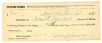 1895 March 20: Receipt, of Grant Johnson, deputy marshal; to Pedia Johnson for feeding prisoners