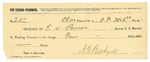 1895 March 20: Receipt, of E.A. Parker, deputy marshal; to A.G. Barhydt for feeding prisoner