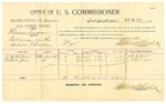 1895 March 20: Voucher, U.S. v. Thomas Sugar, larceny; Stephen Wheeler, commissioner; G.J. Crump, marshal; J.H. Killiam, Albert Jones, witnesses