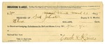 1895 March 21: Receipt, of Sid Johnston, deputy marshal; to Couch C. Raines for livery bill