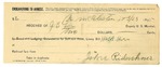 1895 March 23: Receipt, of J.B. Lee, deputy marshal; to John Ridenhous for livery bill