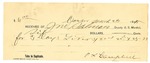 1895 March 23: Receipt, of John Salmon, deputy marshal; to P.L. Campbell