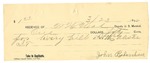 1895 March 23: Receipt, of W.H. Neal, deputy marshal; to John Ridenhous for livery bill