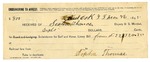 1895 March 26: Receipt, of Seaton Thomas, deputy marshal; to Topha Thomas for feeding prisoners