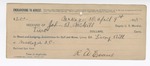 1895 April 9: Receipt, of John B. McGill, deputy marshal; to R.A. Evans for livery bill