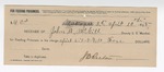 1895 April 10: Receipt, of John B. McGill, deputy marshal; to J.B. Ricton for feeding prisoner