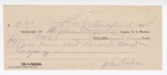 1895 April 13: Receipt, of Jesse H Jones, deputy marshal; to John Cooper for horse hire, board, and lodging