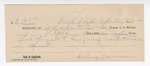 1895 April 15: Receipt, of Jesse H. Jones, deputy marshal; to Saling Grason for board, lodging, and horse feed