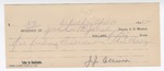 1895 April 19: Receipt, of Jesse H. Jones, deputy marshal; to J.J. Elliott for feeding prisoner