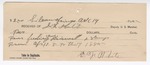 1895 April 19: Receipt, of J.L. Holt, deputy marshal; to C.F. White for feeding of self and prisoner