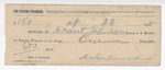 1895 April 20: Receipt, of Grant Johnson, deputy marshal; to Martin Kannard for feeding of prisoner