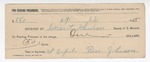 1895 April 22: Receipt, of Grant Johnson, deputy marshal; to Rose Johnson for feeding prisoner