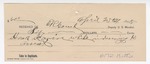1895 April 27: Receipt, of E.R. Gourd, deputy marshal; to William Bettie for feeding of Hank Harris, U.S. prisoner