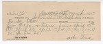 1895 May 1: Receipt, of John B. McGill, deputy marshal; to John True for wagon and team