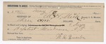1895 May 8: Receipt, of M.H. Meeks, deputy marshal; to W.R. Quarles for board and lodging