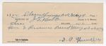 1895 May 4: Receipt, of J.L. Holt, deputy marshal; to S.P. Hunchry for feeding and board of two prisoners