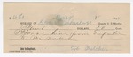 1895 May 15: Receipt, of Grant Johnson, deputy marshal; to Jobe Belcher for horse