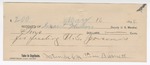 1895 May 16: Receipt, of Grant Johnson, deputy marshal; to Tim Barnett for feeding prisoners