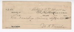 1895 May 28: Receipt, of M.H. Meeks, deputy marshal; to W.R. Franks for boarding of prisoner