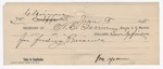 1895 June 5: Receipt, of N.B. Irvine, deputy marshal; to J.M Yores for feeding of prisoners