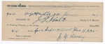 1895 June 11: Receipt, of J.L. Holt, deputy marshal; to J.Y. Dorsey for feeding of prisoners