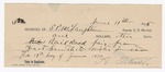 1895 June 13: Receipt, of S.P. McLaughlin, deputy marshal; to H. Tilies for railroad fare