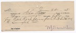 1895 June 25: Receipt, of Charles Keys, deputy marshal; to W.J. Drinklin for railroad fair