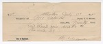 1895 July 1: Receipt, of John Salmon, deputy marshal; to Nichols Candy for rail road fare