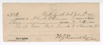 1895 July 9: Receipt, of Heck Thomas, deputy marshal; to W.J. Dunklin for railroad fare