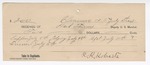 1895 July 10: Receipt, of Heck Thomas, deputy marshal; to R.R. Roberts for meals