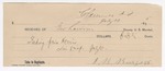 1895 July 10: Receipt, of George Lowman, deputy marshal; to J.B. Burgess for feeding prisoner