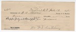1895 July 12: Receipt, of E.A. Parker, deputy marshal; to F.S. Castleberry for feeding prisoner