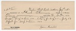1895 July 13: Receipt, of Heck Thomas, deputy marshal; to James Marshal for subsistence and lodging for self and team