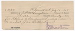 1895 July 14: Receipt, of S.P. McLaughlin, deputy marshal; to P.D. Knowlton for railroad fare; James Ratlinguard, U.S. prisoner