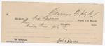 1895 July 16: Receipt, of George Lawson, deputy marshal; to John Davis for livery bill