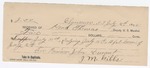 1895 July 16: Receipt, of Heck Thomas, deputy marshal; to J.M. Gibbs for meals and lodging of John Durant, U.S. prisoner