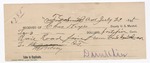 1895 July 29: Receipt, of Charles Keys, deputy marshal; to Dunklin for railroad fare