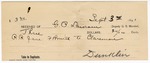 1895 September 3: Receipt, of G.P. Lawson, deputy marshal; to Dunklin for railroad fare