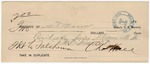 1895 September 4: Receipt, of S.T. Minor, deputy marshal; to Charles Hall for railroad fair