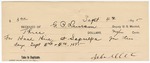 1895 September 4: Receipt, of G.P. Lawson, deputy marshal; to S. Ellet for hack hire