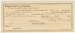 1895 September 4: Certificate of employment, for William D. Dickson, guard; Harvey Bill, U.S. prisoner; E.A. Parker, deputy marshal