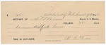 1895 September 5: Receipt, of S.T. Minor, deputy marshal; to W.A. Dees for meals for self and horse