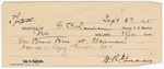1895 September 6: Receipt, of G.P. Lawson, deputy marshal; to W.R. Gaddis for board, lodging, and meals