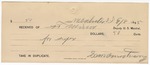 1895 September 8: Receipt, of S.T. Minor, deputy marshal; to Sam Armsberry for meals